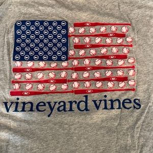 American flag Vineyard Vines baseball themed long sleeve t-shirt, worn once